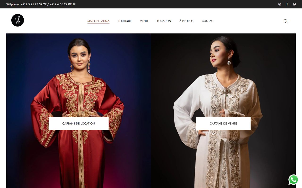 Site web — Maison Salima