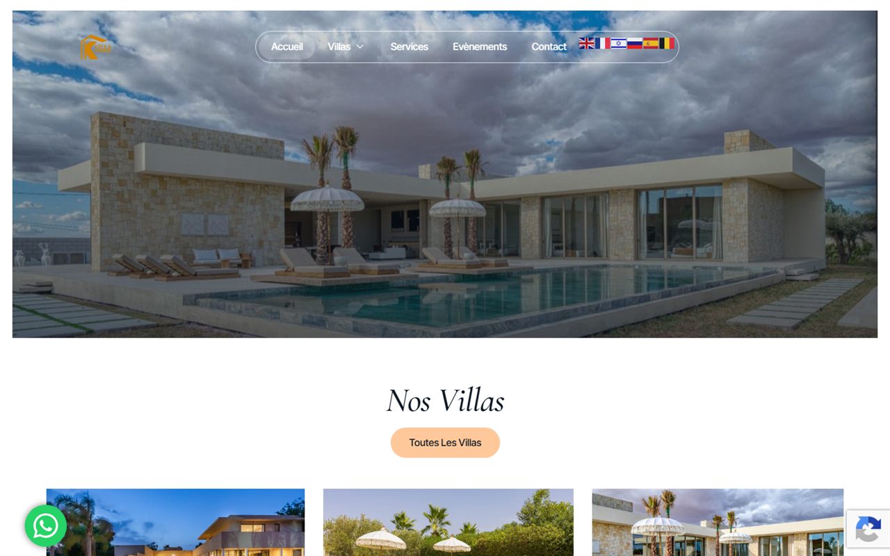 Création de site web pour location de villa au Maroc — réalisation Comdigia (Villa Cacher)
