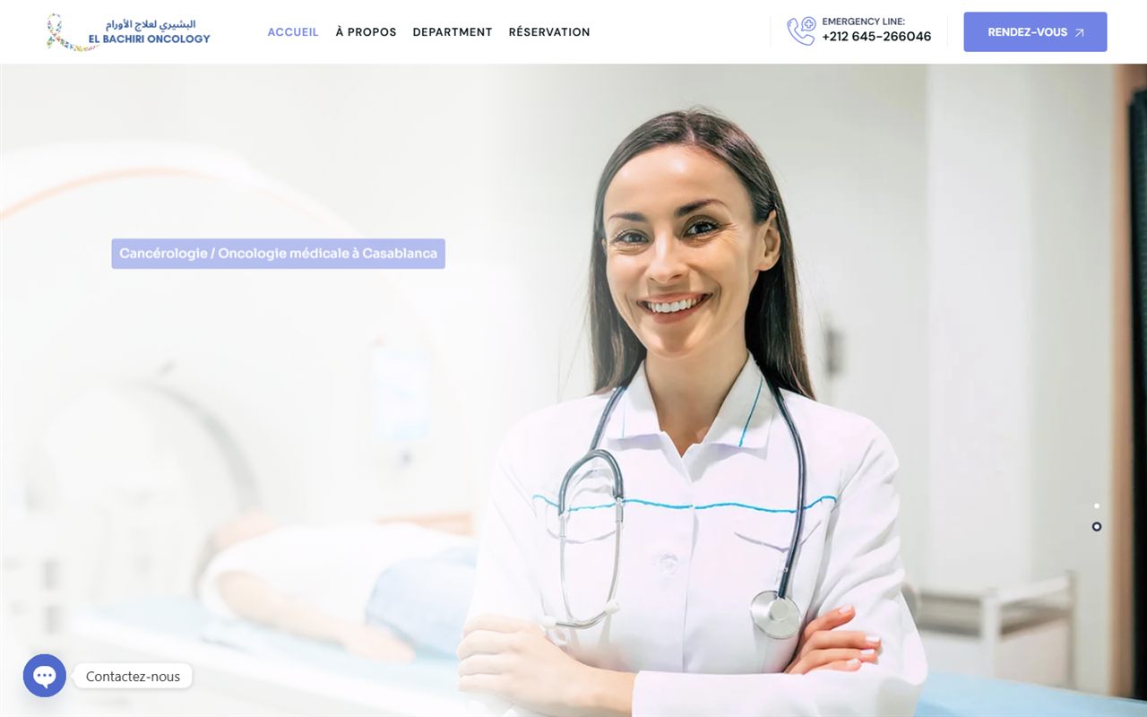 Création de site web pour cabinet d'oncologie — réalisation Comdigia (El Bachiri Oncology)