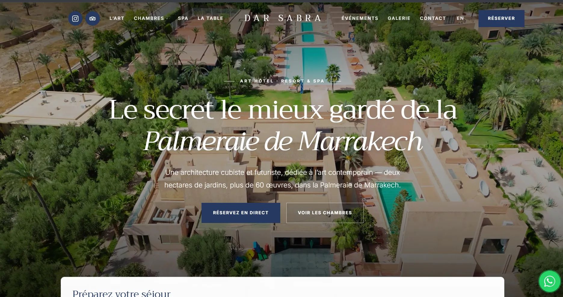 Création de site web pour Dar sabra marrakech